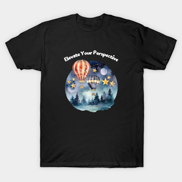 Air Balloon Plane Aeroplane Sky Travelling T-Shirt by Flowering Away